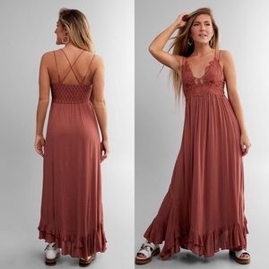 NWT Free People Adella Maxi Slipdress - Copper